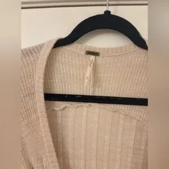 Free People maxi duster cardigan nude beige cream size Small - Picture 3 of 3